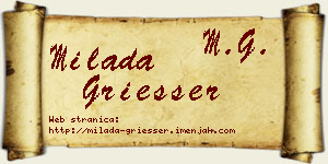 Milada Griesser vizit kartica
